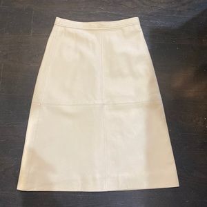 J crew collection ivory leather skirt NWT size 0